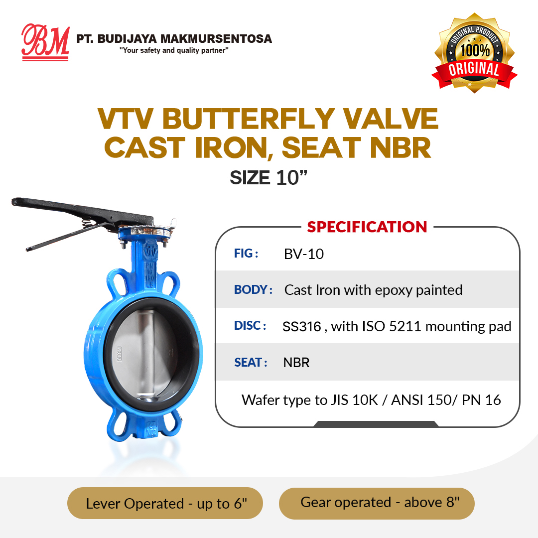 VTV Butterfly Valve Cast Iron NBR Cast Iron - 1.5 Inch