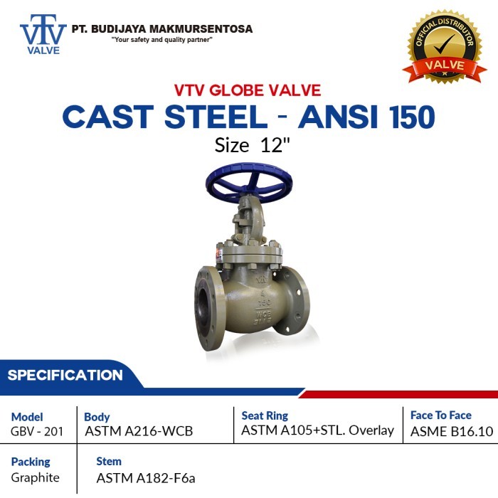 Globe Valve Cast Steel ANSI 150 VTV - 2 Inch